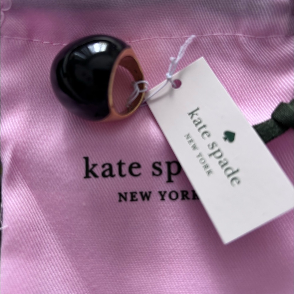 Kate Spade gold tone resin tortoise mood ring. Size 5